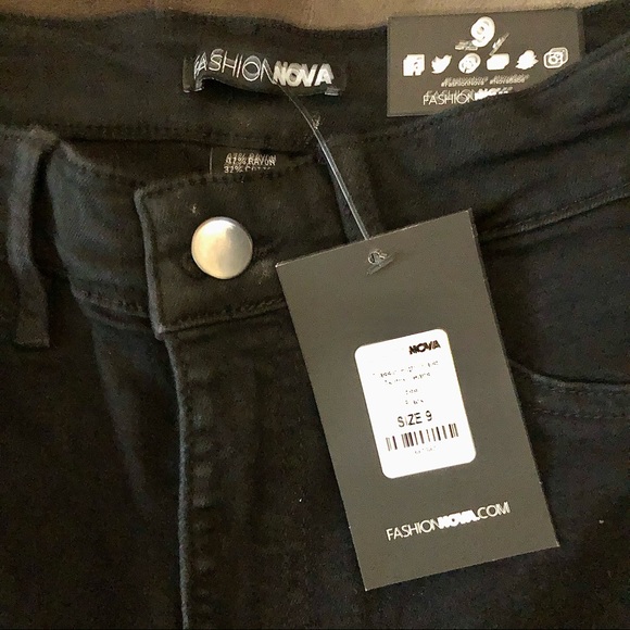 Classic High Waist Skinny Jeans - Black - 9 - Picture 2 of 2